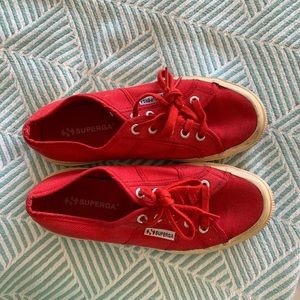 Red Superga sneakers